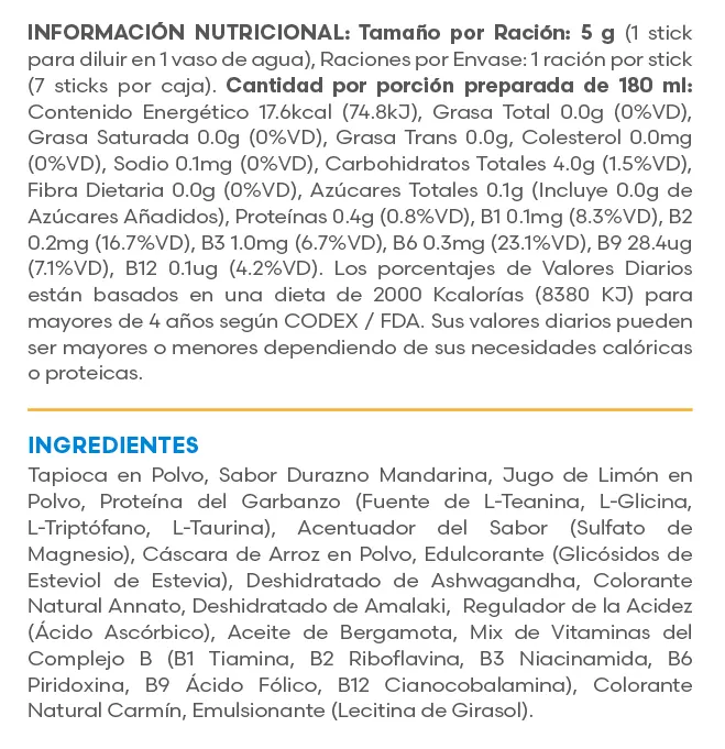 Fuxion NO STRESS | Información Nutricional Fuxion NO STRESS | Información Nutricional