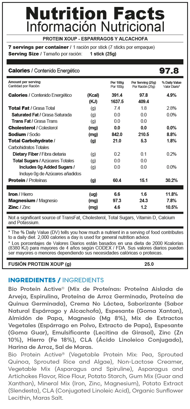 PROTEIN XOUP Crema de espárragos y alcachofa PROTEIN XOUP Crema de espárragos y alcachofa